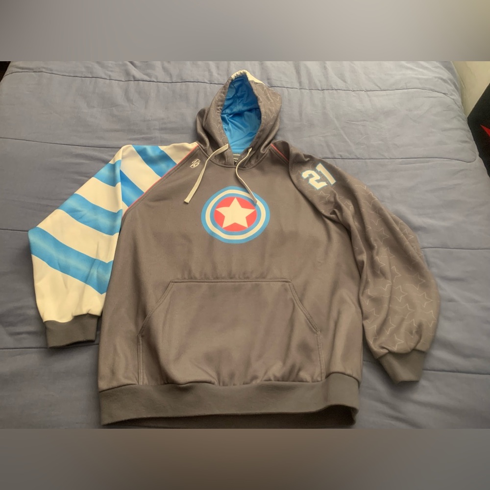 Stars and Stripes Lacrosse Pullover Hoodie Sweatshirt- Mens/Unisex Large